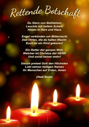 Rettende Botschaft - Gedicht von Hedi Bode Rettende Botschaft - Gedicht von Hedi Bode