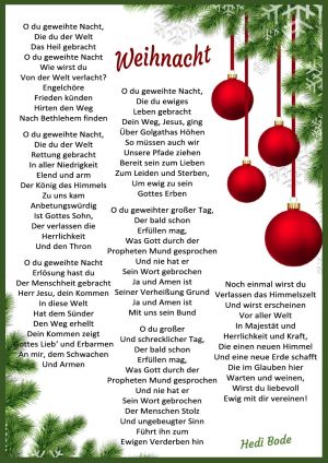 Weihnacht - Gedicht von Hedi Bode Weihnacht - Gedicht von Hedi Bode