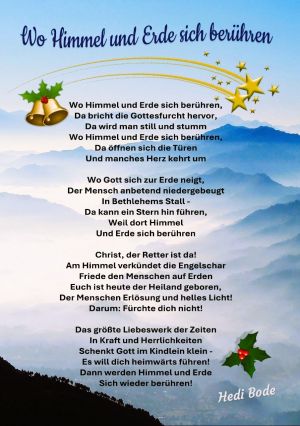 Wo Himmel und Erde sich berühren - Gedicht von Hedi Bode Wo Himmel und Erde sich berühren - Gedicht von Hedi Bode