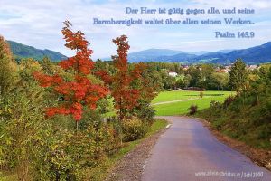 Psalm 145,9 - Der Herr ist gütig gegen alle und seine Barmherzigkeit waltet über allen seinen Werken Psalm 145,9 - Der Herr ist gütig gegen alle und seine Barmherzigkeit waltet über allen seinen Werken