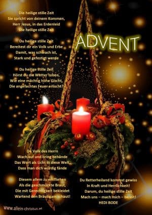Advent - Gedicht von Hedi Bode Advent - Gedicht von Hedi Bode