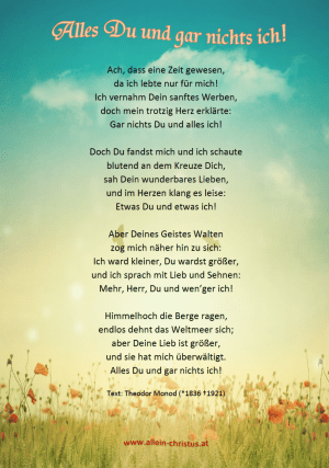 Alles Du und gar nichts ich! von Theodor Monod Alles Du und gar nichts ich! von Theodor Monod