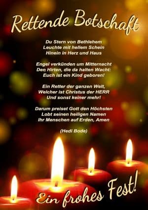 Rettende Botschaft - Gedicht von Hedi Bode Rettende Botschaft - Gedicht von Hedi Bode