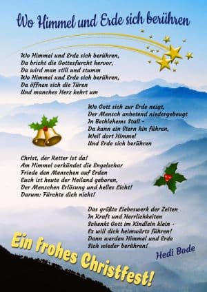 Wo Himmel und Erde sich berühren - Gedicht von Hedi Bode Wo Himmel und Erde sich berühren - Gedicht von Hedi Bode