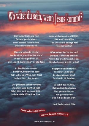Wo wirst du sein, wenn Jesus kommt? von Hedi Bode Wo wirst du sein, wenn Jesus kommt? von Hedi Bode
