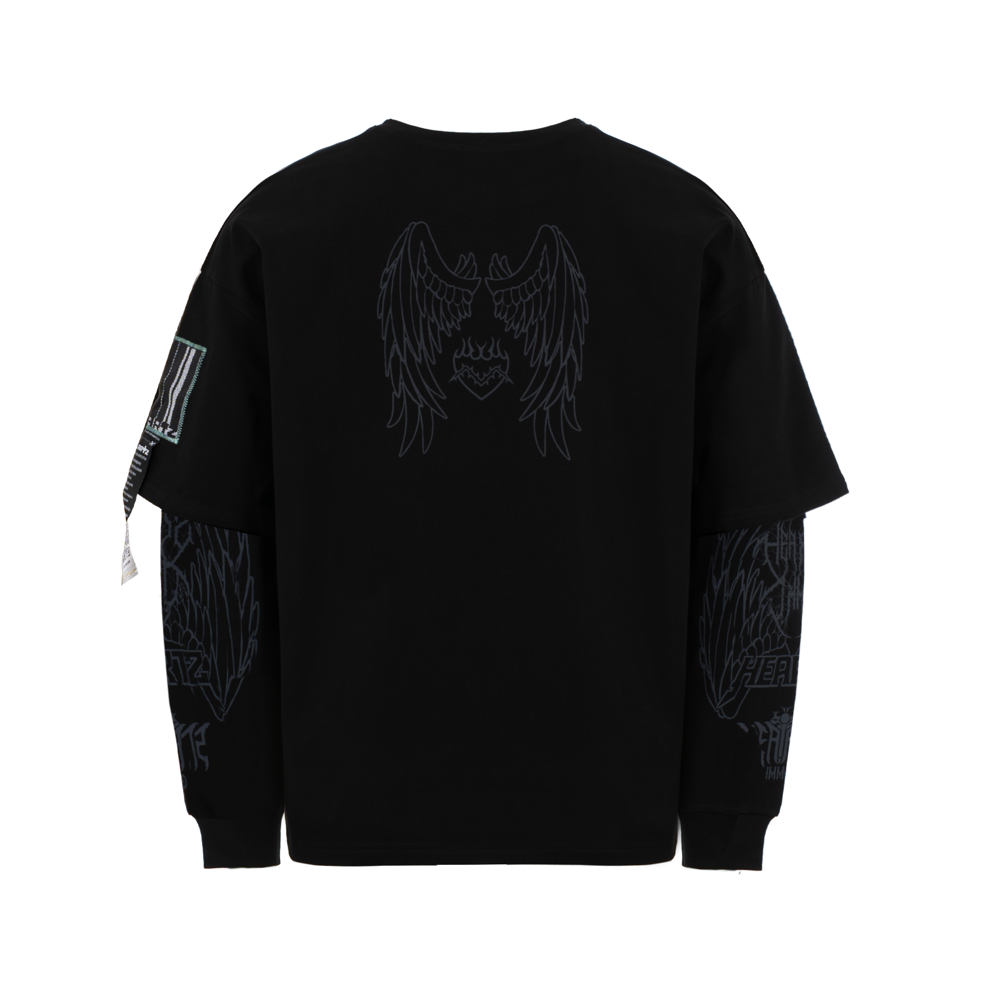 «Courage & Fortitude» Blackout Layered Kimono Longsleeve