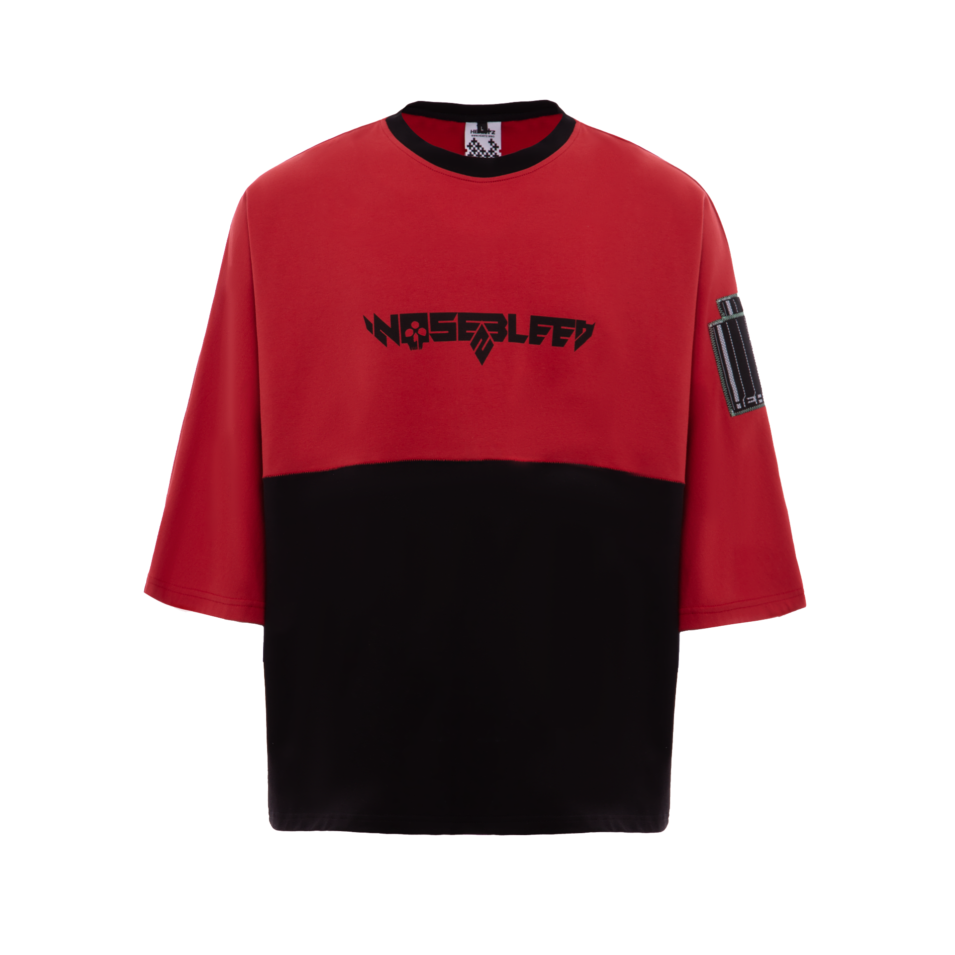 «SELF-HOMMAGE» RED DECONSTRUCTED 3/4 T-SHIRT