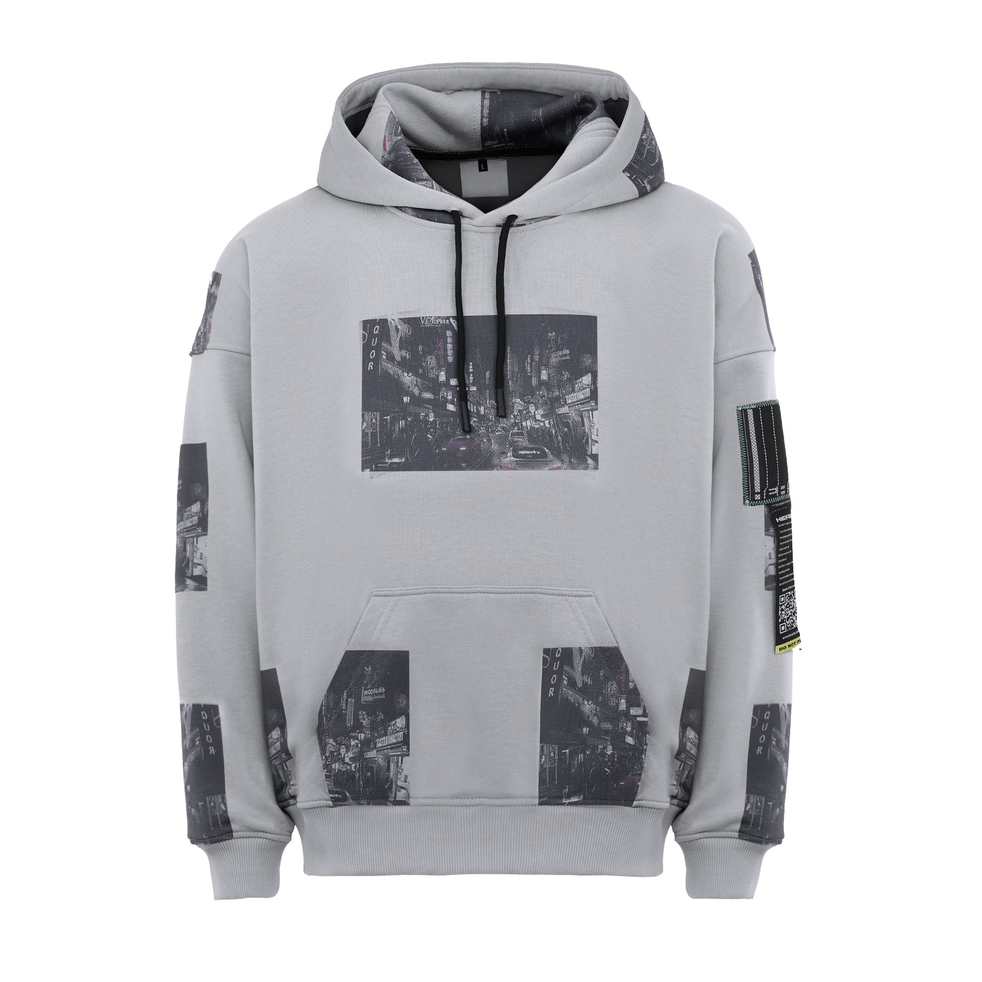 «CITY LIGHTS» VINTAGE PRINTED HOODIE