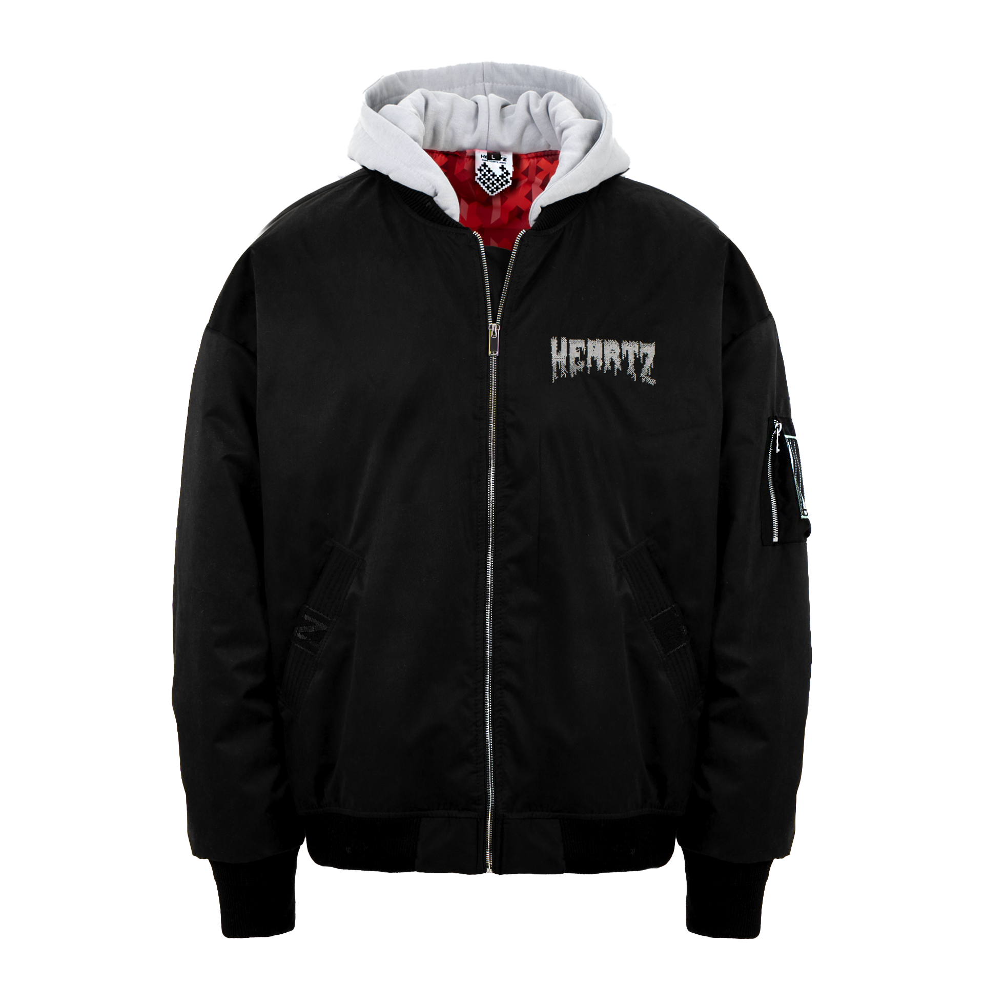 «INTRUDER V1.1» Oversized Embroidered Hooded Flight Jacket
