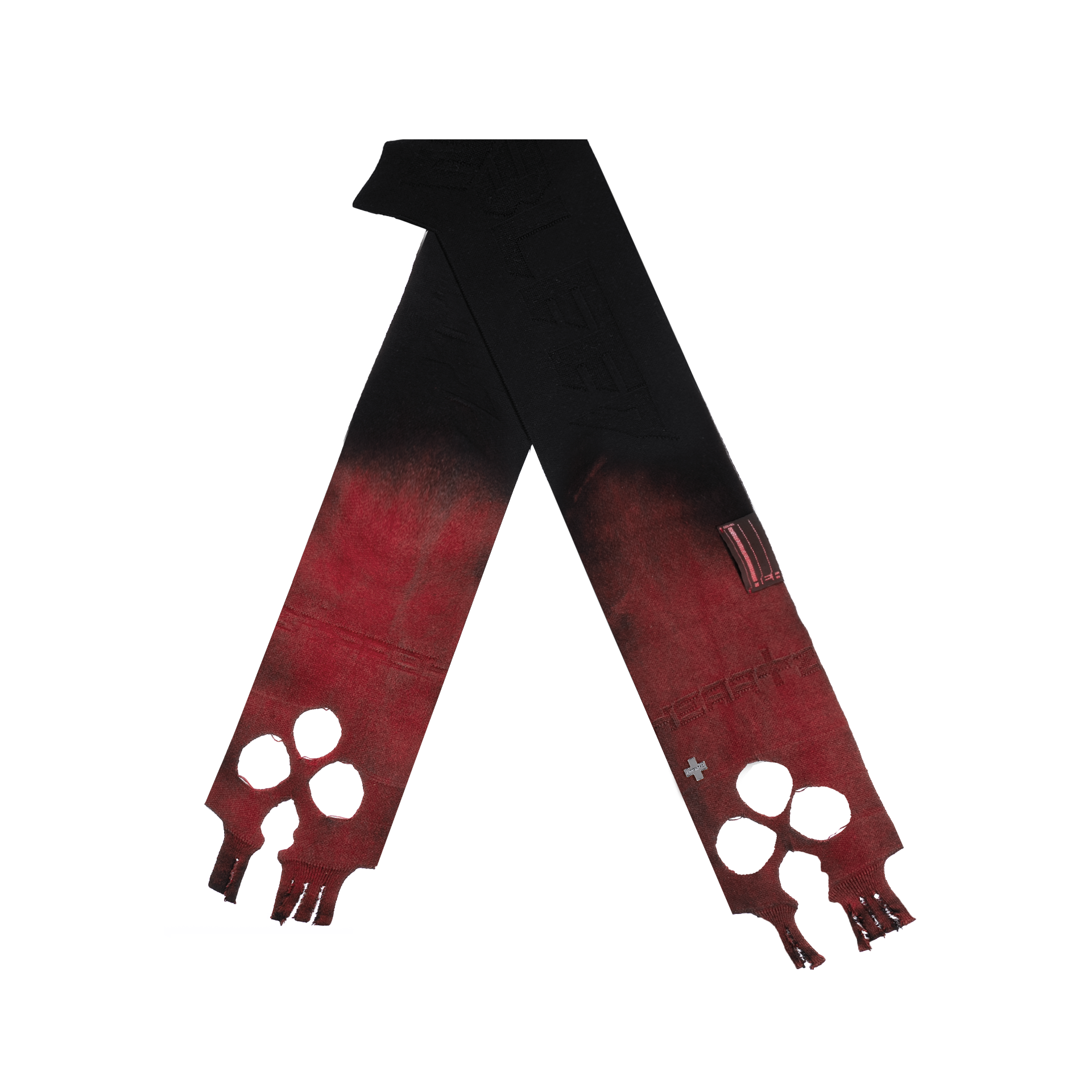 «NOSEBLEED TWO» SPRAY-PAINTED BLACK DISTRESSED LOGO SCARF