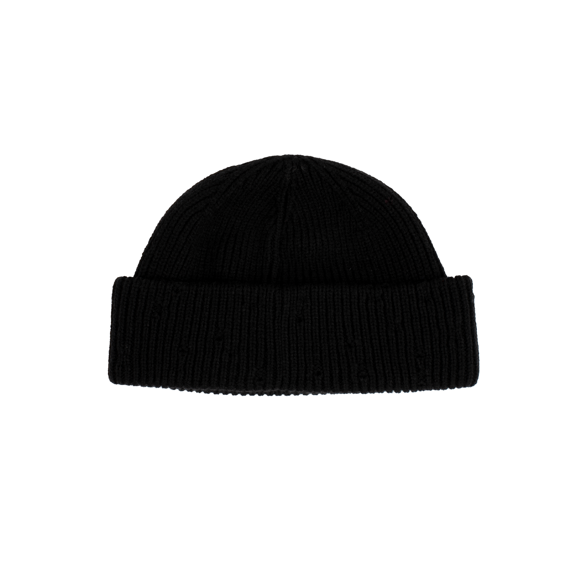 «NOSEBLEED TWO» BLACK DISTRESSED BEANIE HAT