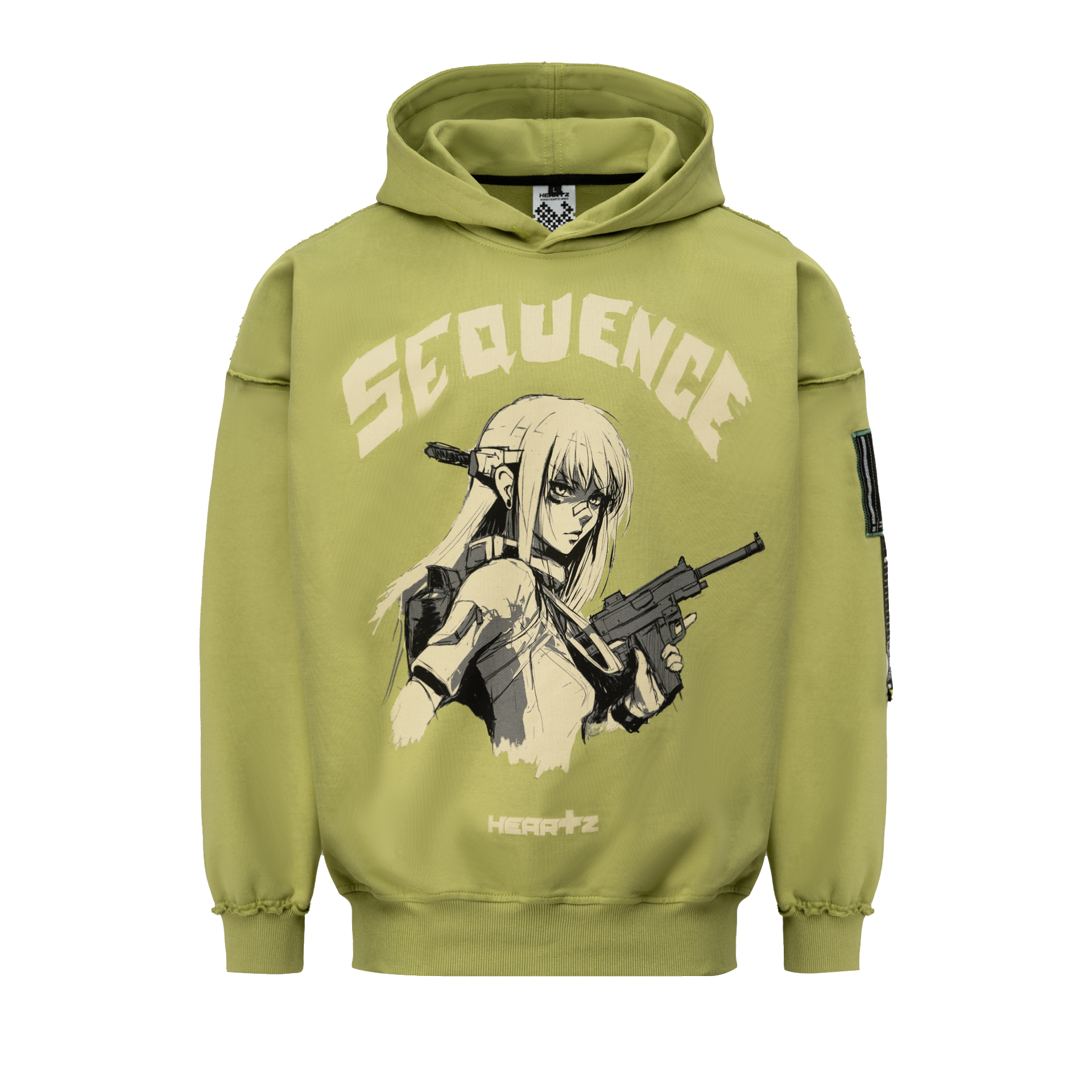 «Sequence» V1.1 Sage Distressed Hoodie