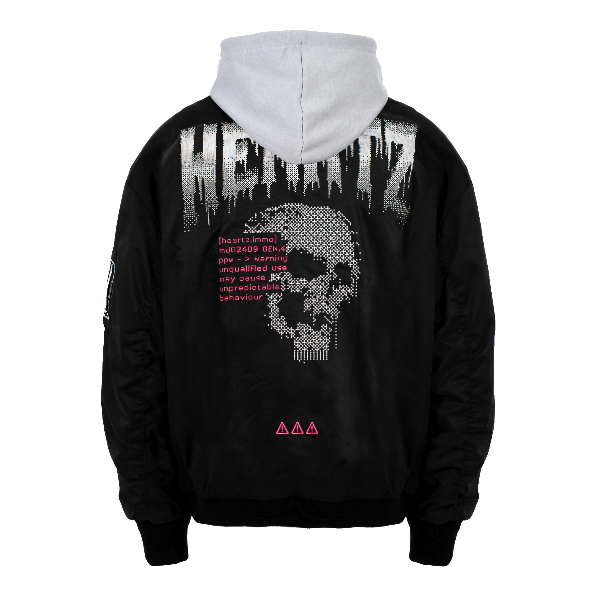 «INTRUDER V1.1» Oversized Embroidered Hooded Flight Jacket