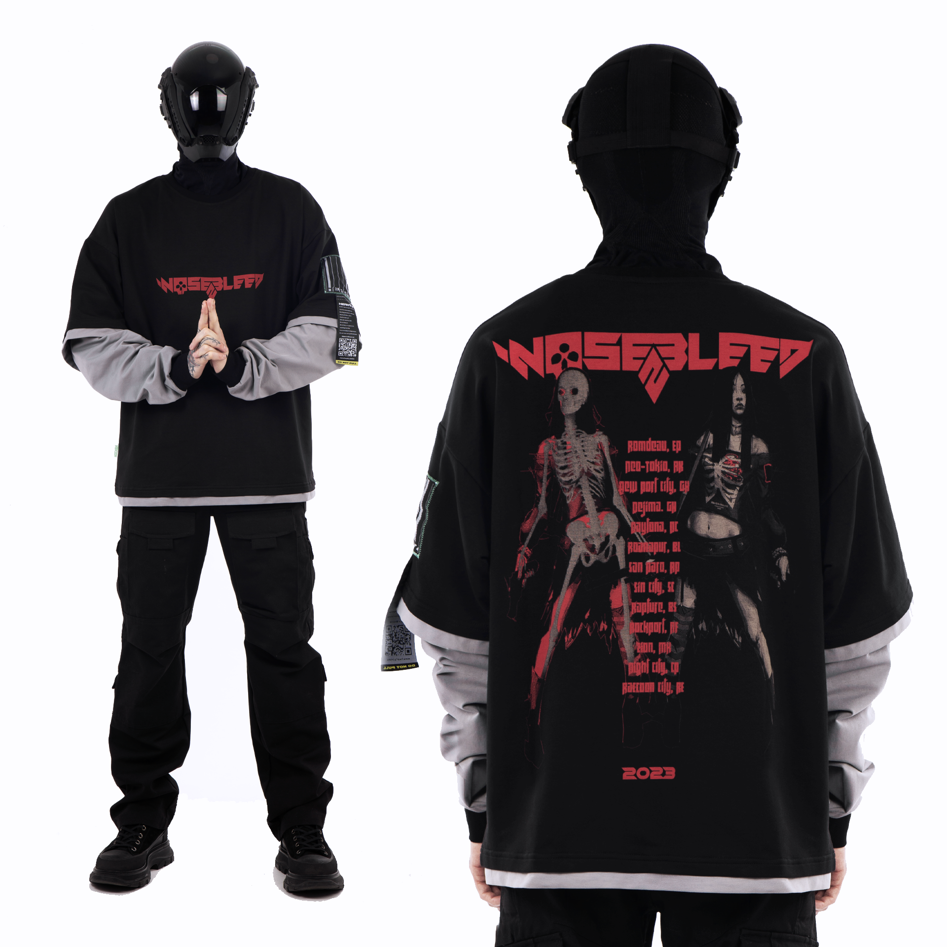 «DOUBLE-BARRELED» TOUR LAYERED KIMONO LONGSLEEVE