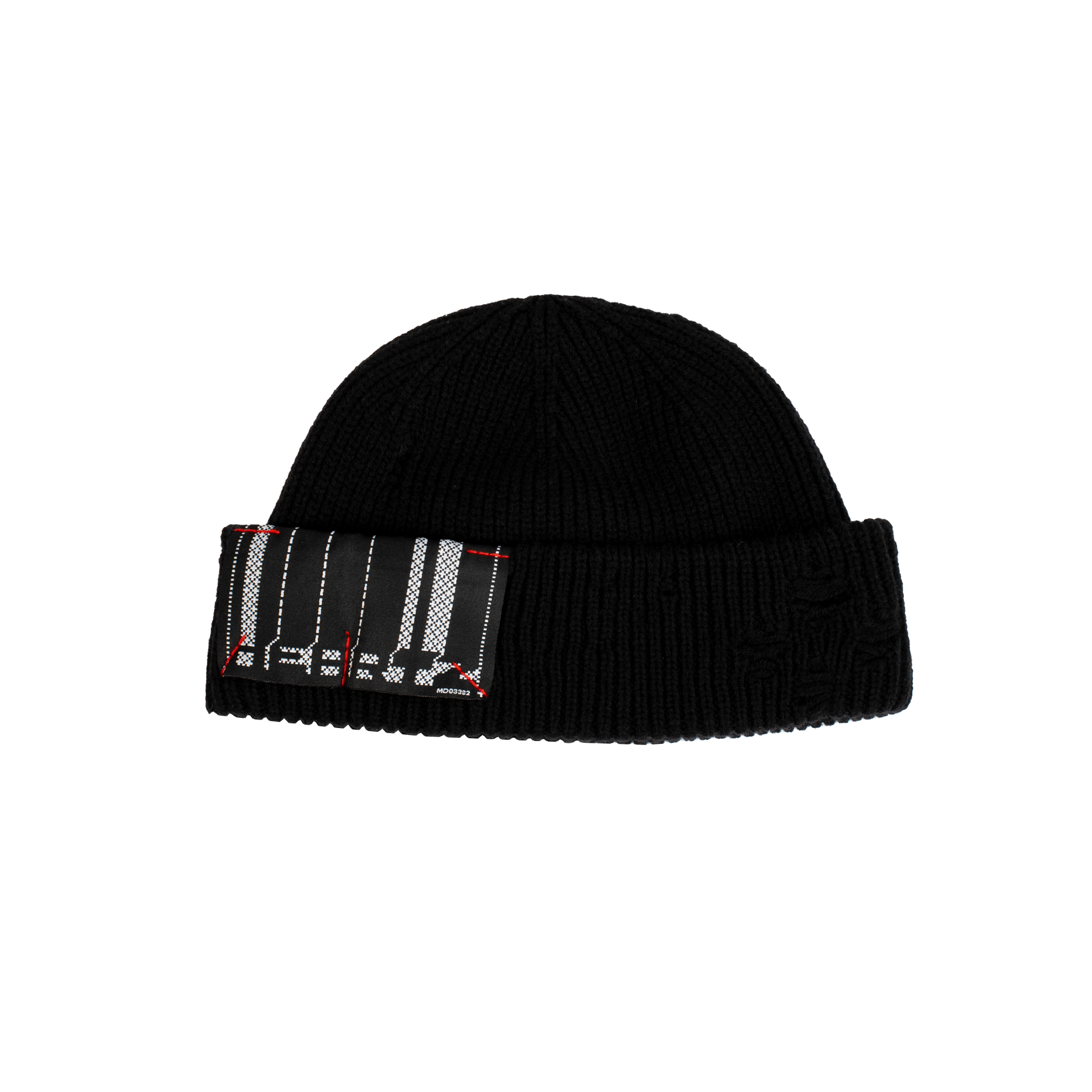 «NOSEBLEED TWO» BLACK DISTRESSED BEANIE HAT