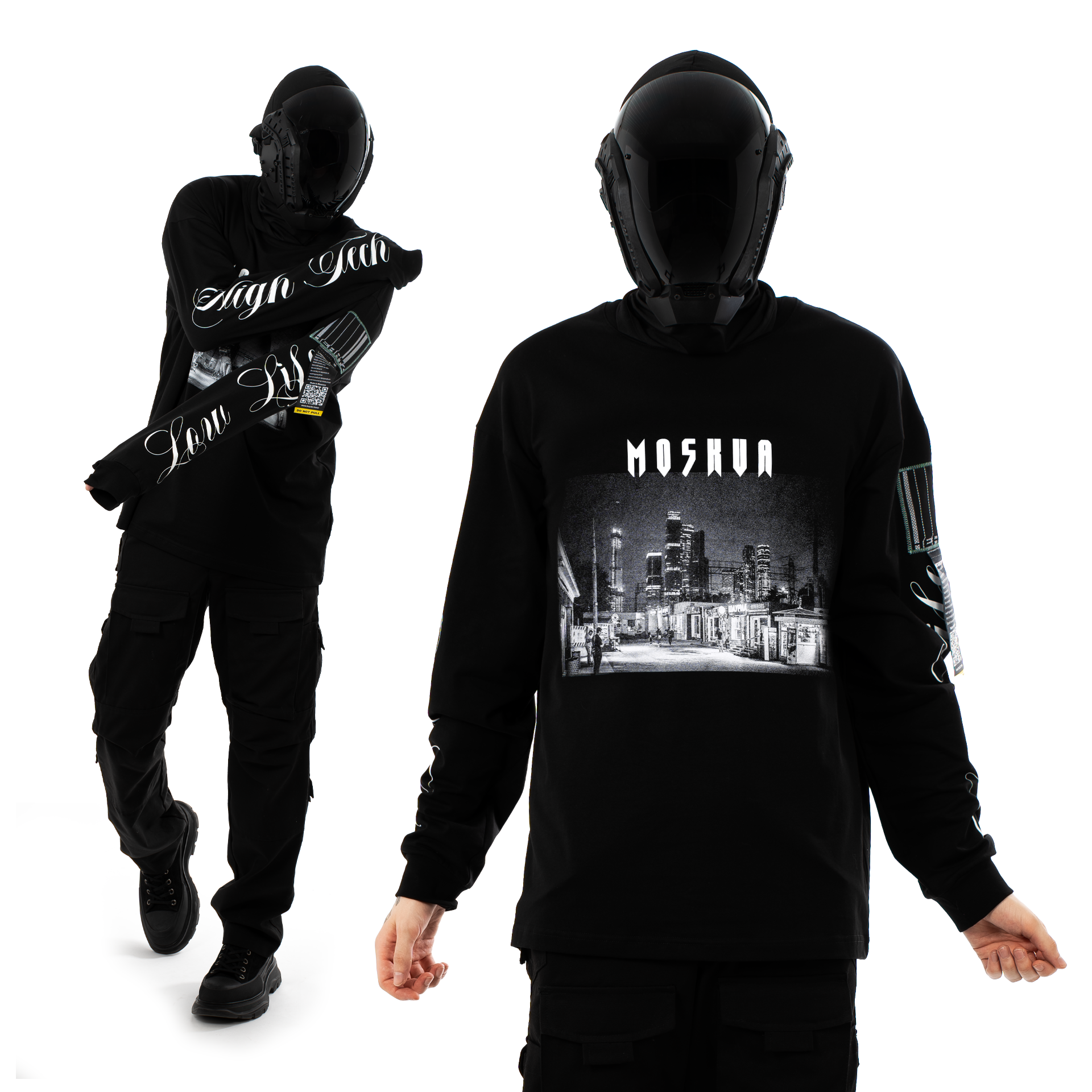 «High Tech Low Life» Black Longsleeve
