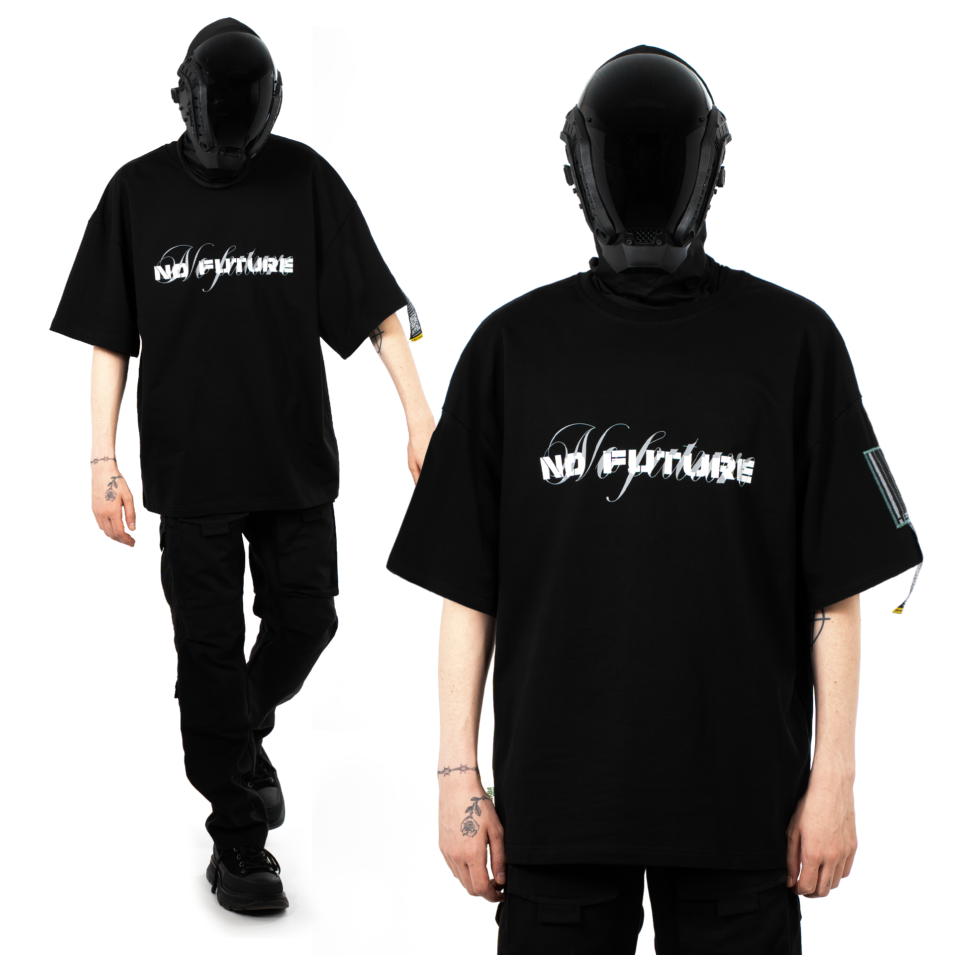 «No Future» Black Kimono T-Shirt