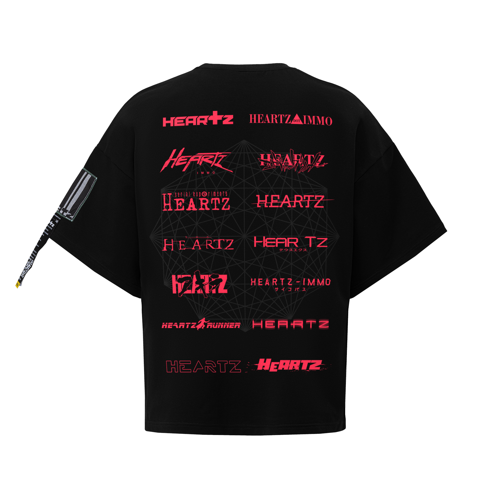 «THE DYSTOPIAN LOGOMANIA» BLACK KIMONO T-SHIRT