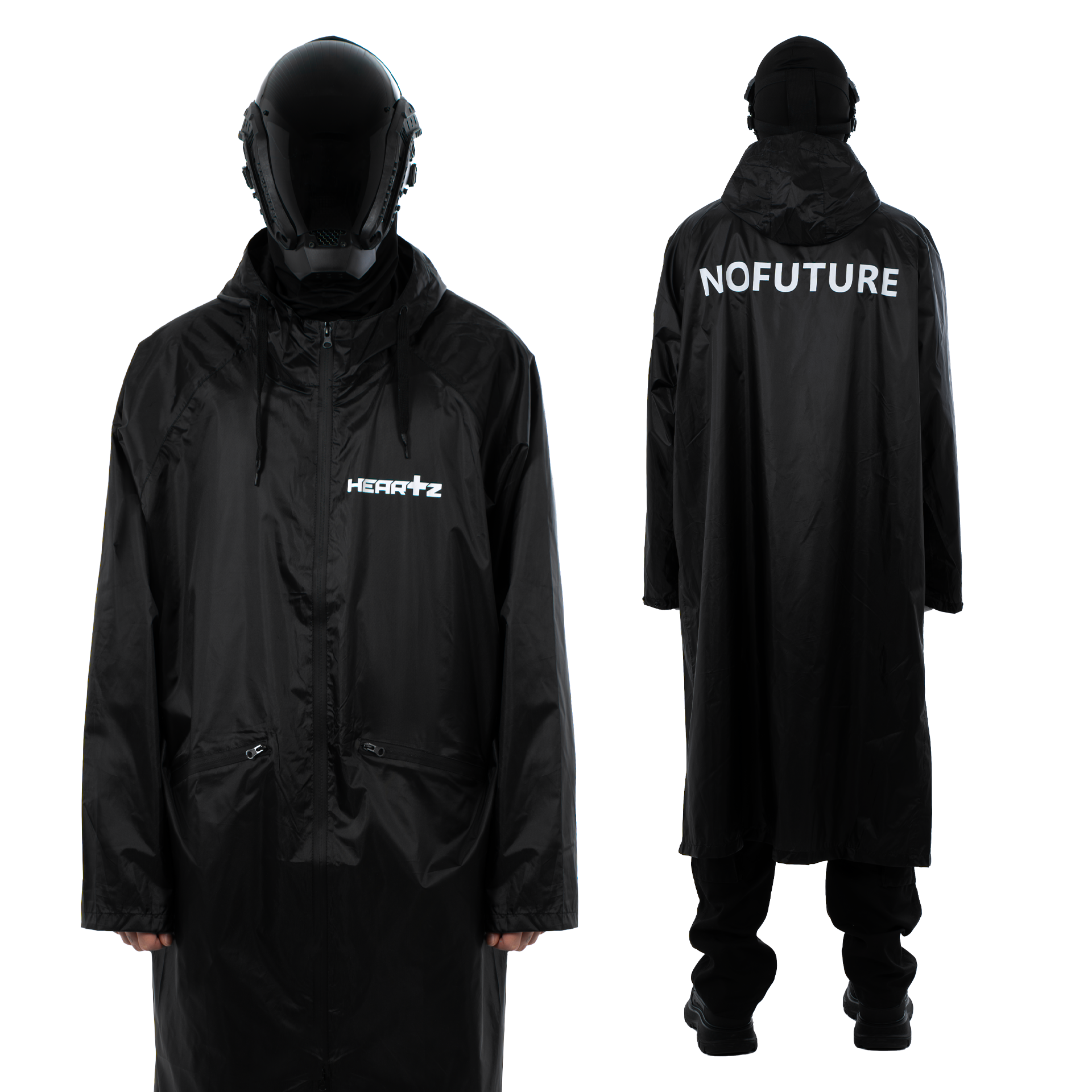«No Future» Classic Black Raincoat