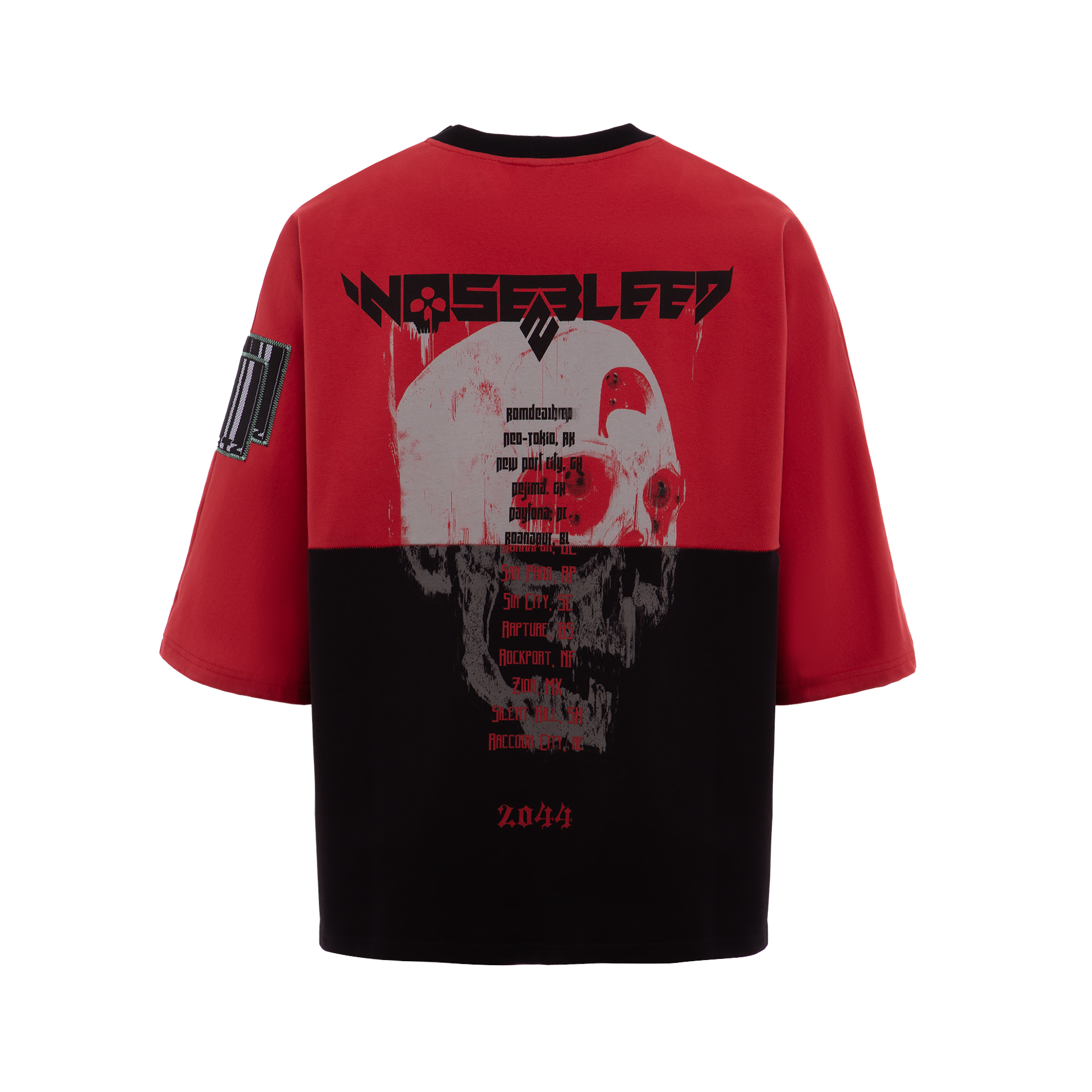 «SELF-HOMMAGE» RED DECONSTRUCTED 3/4 T-SHIRT