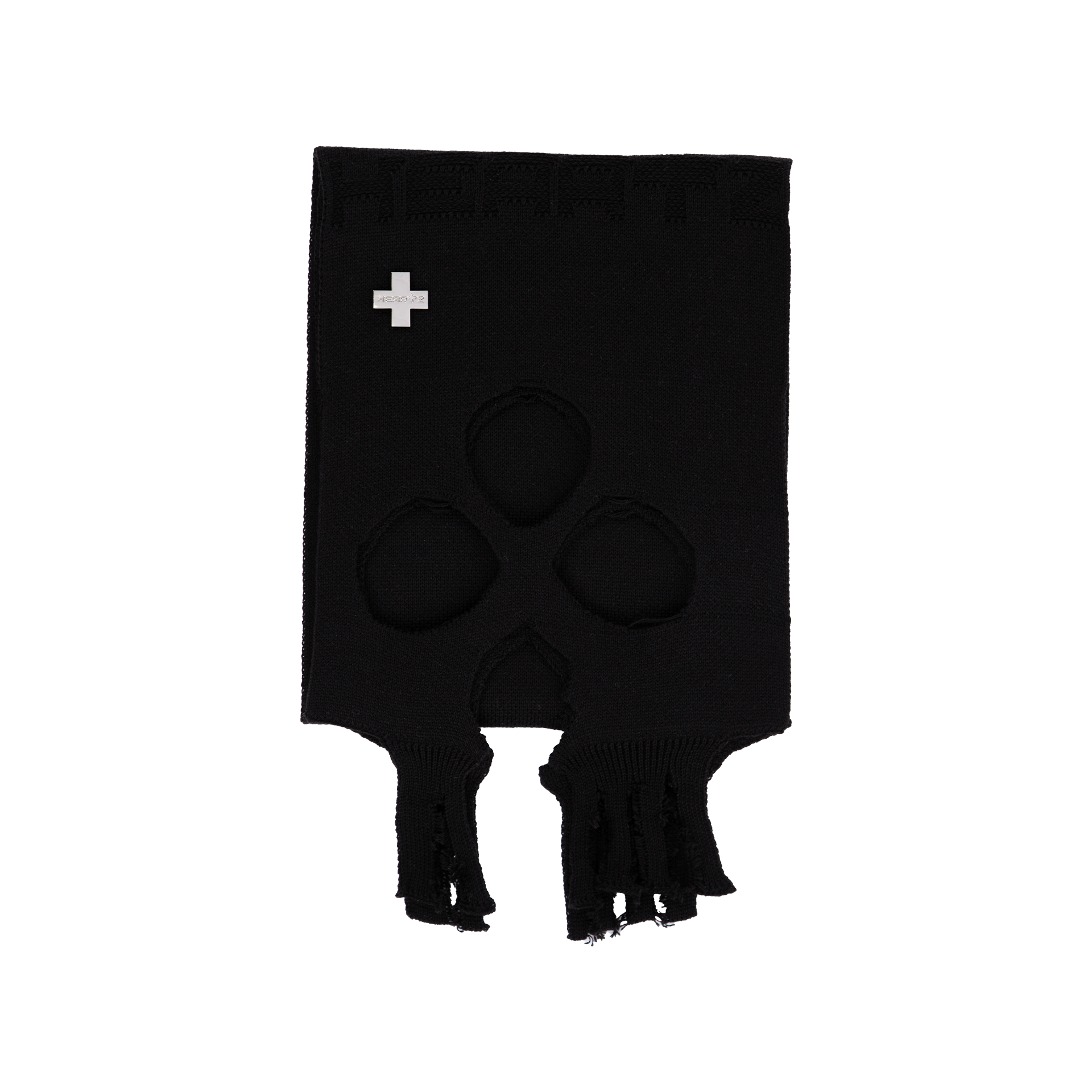 «NOSEBLEED TWO» BLACK DISTRESSED LOGO SCARF