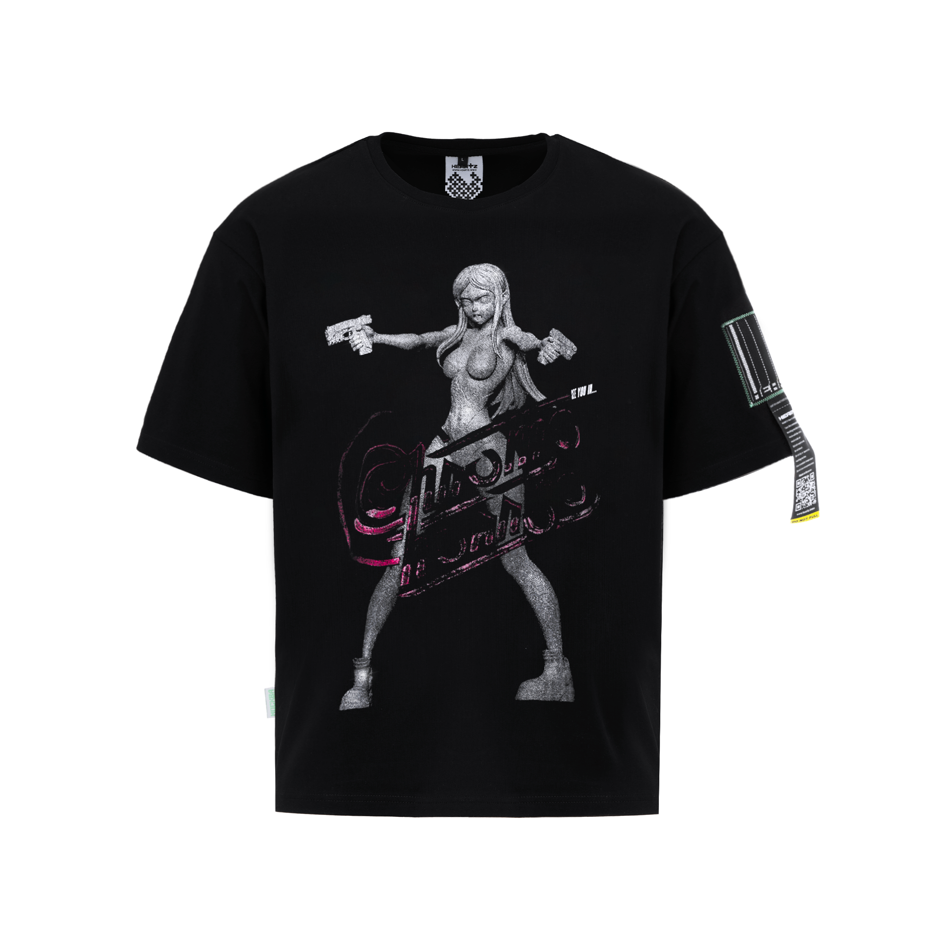 «Christine» Silver-Printed Boxy T-Shirt