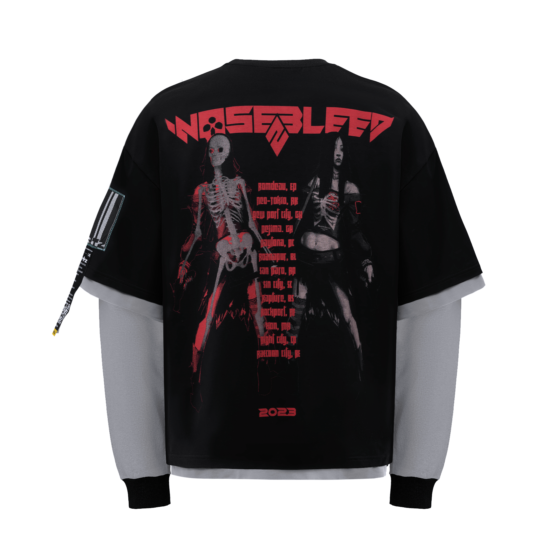 «DOUBLE-BARRELED» TOUR LAYERED KIMONO LONGSLEEVE