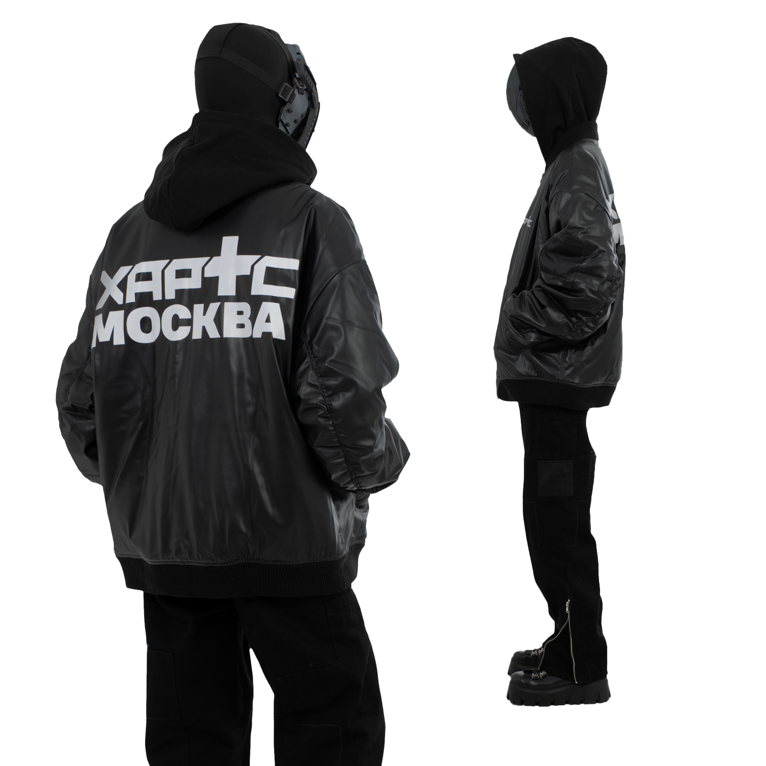 «MOSKVA» Black Series Oversized Flight Jacket