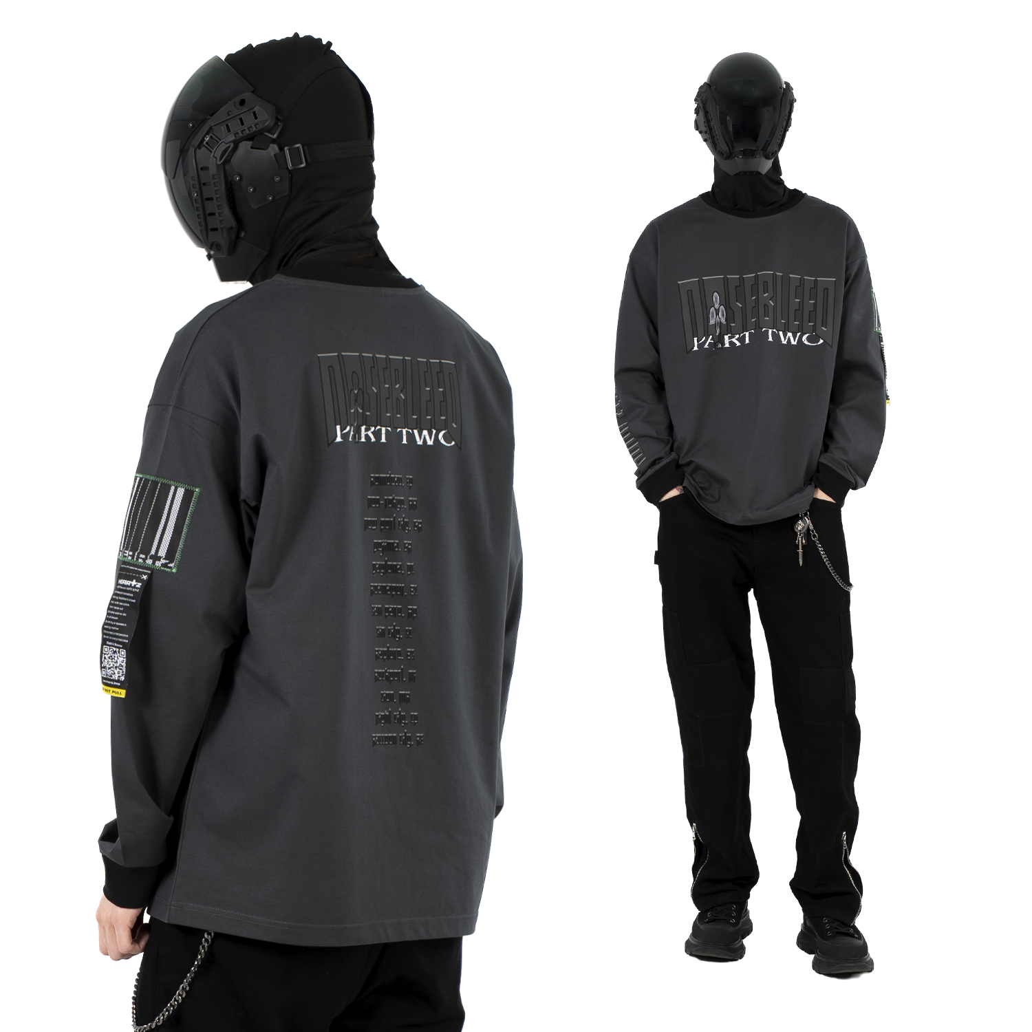 «PART-TWO:Dark» Black/Gray Boxy Longsleeve