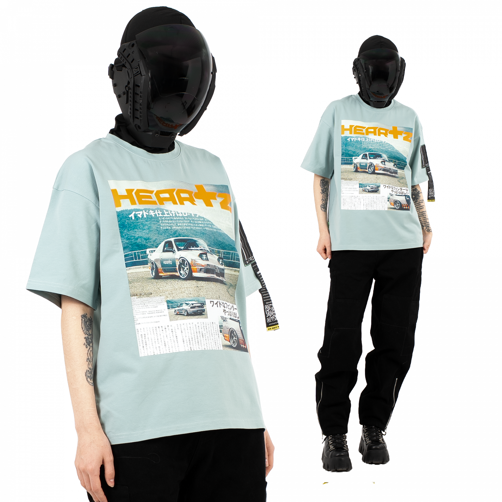«Magazine» Teal Boxy T-Shirt