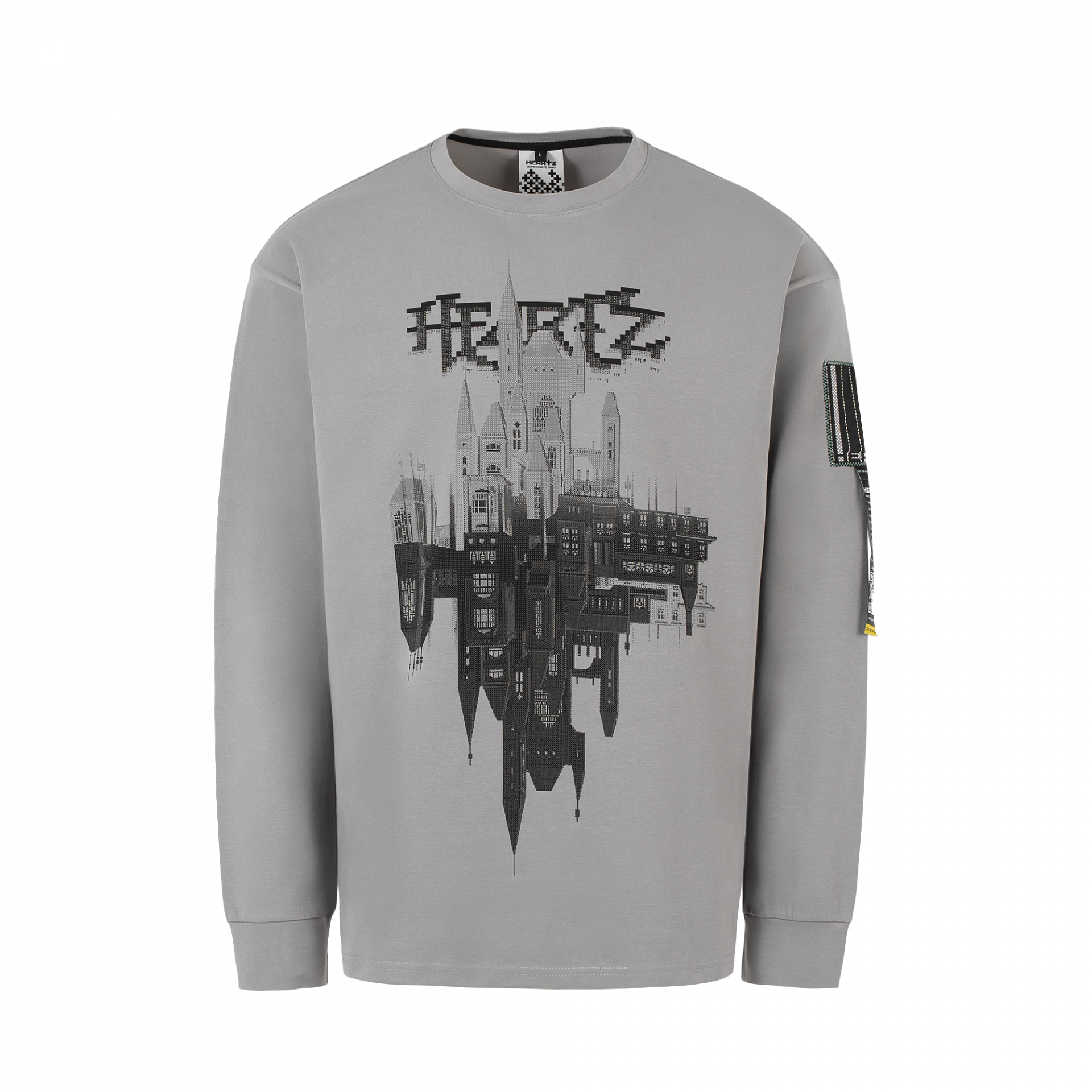 «The Castle» Logo Grey Boxy Longsleeve
