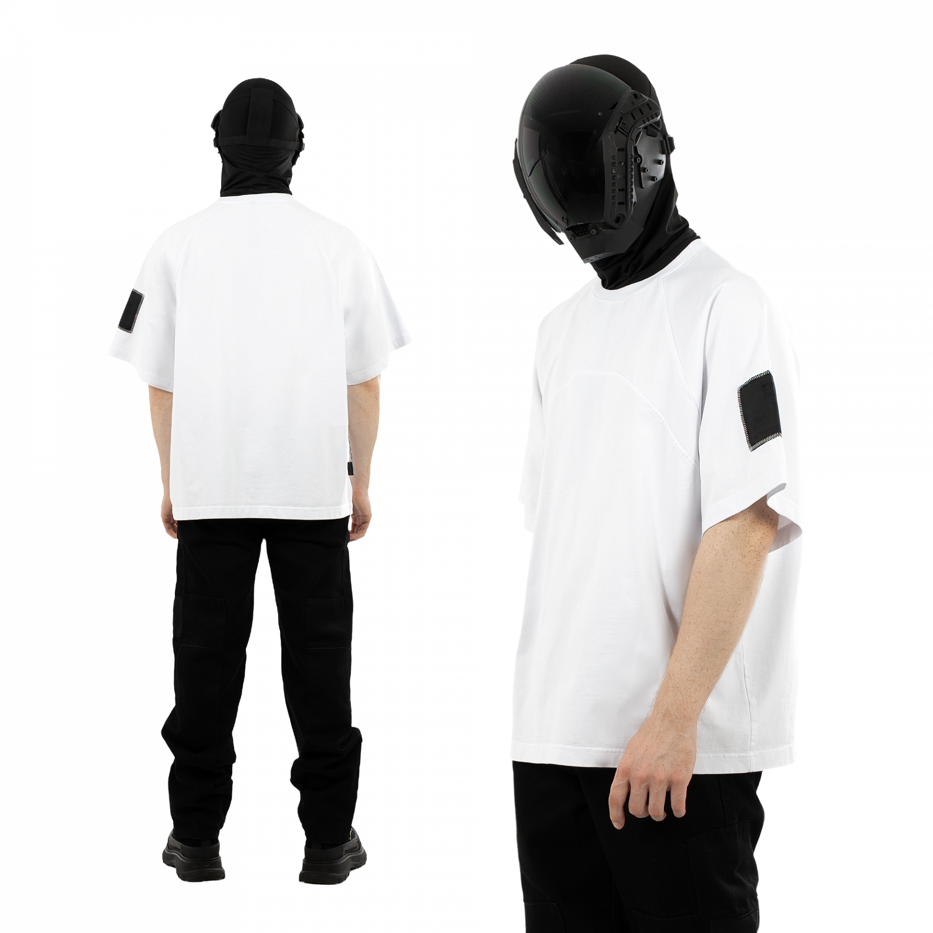 «Waveform» White Raglan Kimono T-Shirt