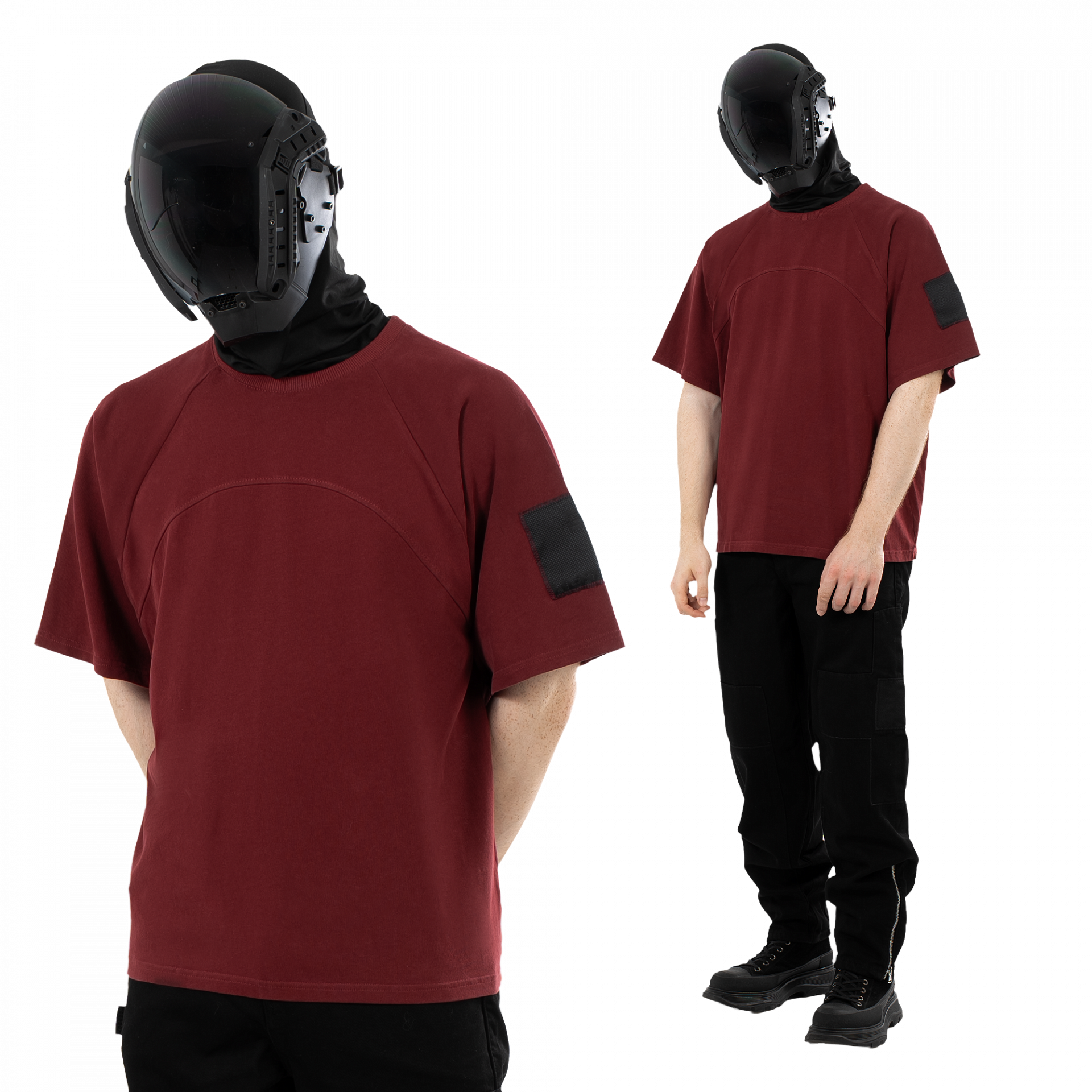 «Waveform» Wine Raglan Kimono T-Shirt