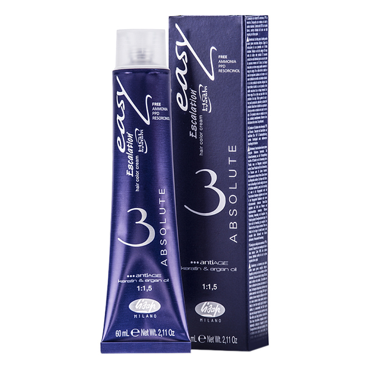 Безаммиачный перманентный крем-краситель для волос Lisap Milano Escalation Easy Absolute 3