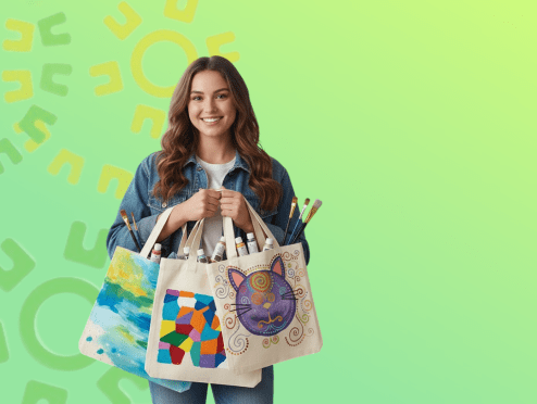 Мастер -класс по росписи шопперов в ТРЦ Одипарк