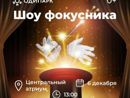 Шоу фокусов в ТРЦ Одипарк Одинцово