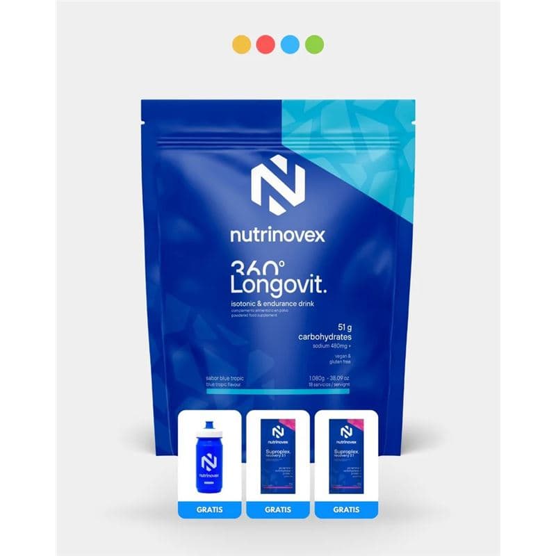PACK NUTRINOVEX ISOTÓNICO LONGOVIT 360º BLUE TROPIC 1080 G PACK NUTRINOVEX ISOTÓNICO LONGOVIT 360º BLUE TROPIC 1080 G