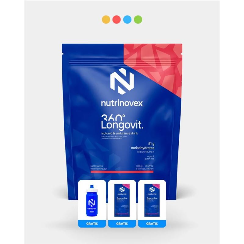 PACK NUTRINOVEX ISOTÓNICO LONGOVIT 360º SANDÍA 1080 G PACK NUTRINOVEX ISOTÓNICO LONGOVIT 360º SANDÍA 1080 G