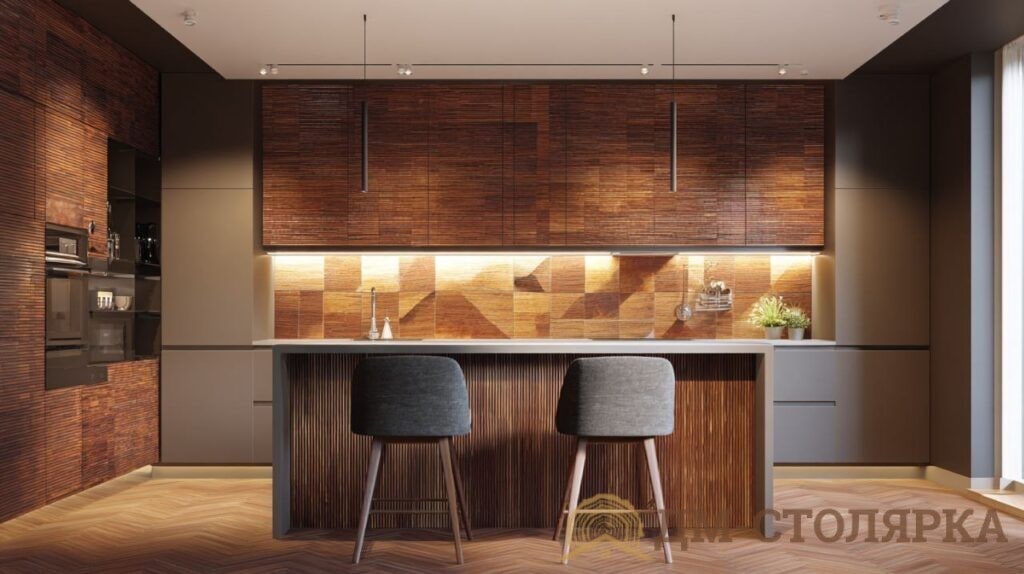 Деревянный кухонный фартук — модно, стильно, но неужели практично? Рассказываем, где подвох и как сделать красиво и надолго.