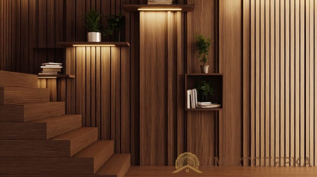 Дерево у лестницы — это не скучные панели, а целое искусство! Показываем стильные и тёплые варианты отделки, которые преобразят дом.