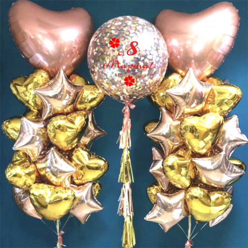 гелиевые шарики на 8 Марта. Сет №1 Доставка шариков Москва и МО