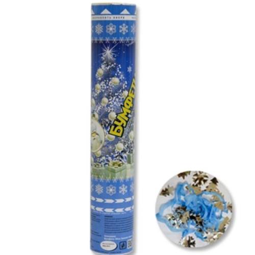 Хлопушка со снежинками ПНЕВМОХЛОПУШКА СНЕЖИНКИ 30 см