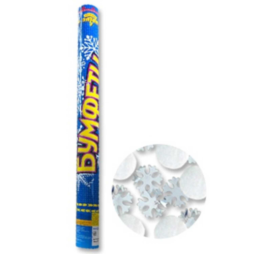 Хлопушка со снежинками ПНЕВМОХЛОПУШКА СНЕЖИНКИ 60 см