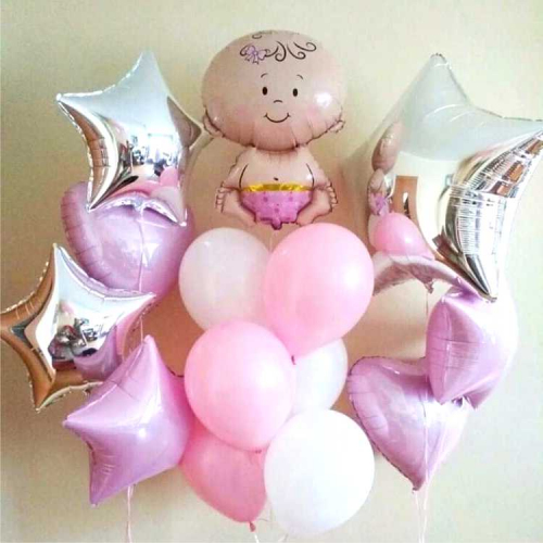 Шарики на выписку девочки Заказ и доставка шариков Москва. 24/7 Мимо Дутти