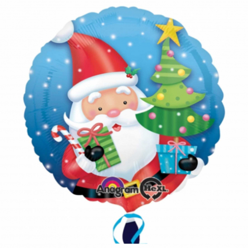 Шар с Дедом Морозом на Новый год. Шары с гелием Заказ шаров с гелием с круглосуточной доставкой. Мимо Дутти, Москва