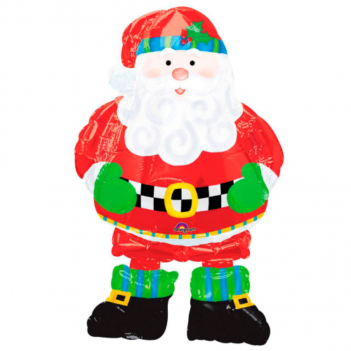 Шар ходячий Санта на Новый год. Шары с гелием Заказ шаров с гелием с круглосуточной доставкой. Мимо Дутти, Москва