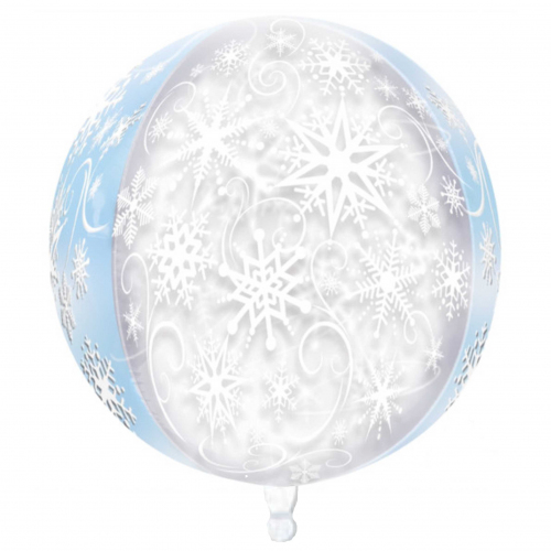 Шар на Новый год. Шар баблс со снежинками Заказ шаров с гелием с круглосуточной доставкой. Мимо Дутти, Москва
