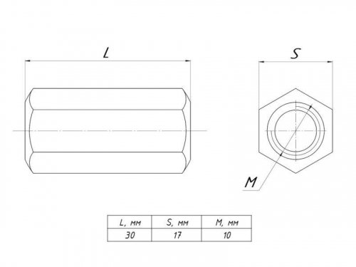 Гайка соединительная М10 EKF gsm10 фото 2 Гайка соединительная М10 EKF gsm10 фото 2