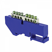 Шина нулевая N 6х9 8 отвер. никель син. изолятор на DIN-рейку PROxima EKF sn1-63-08-d Шина нулевая N 6х9 8 отвер. никель син. изолятор на DIN-рейку PROxima EKF sn1-63-08-d