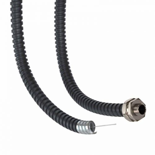 Металлорукав DN 15мм в герметичной ПВХ изоляции Dвн 15.5мм Dнар 19.5 с протяжкой (уп.50м) черн. DKC 6071R-015NP фото 2 Металлорукав DN 15мм в герметичной ПВХ изоляции Dвн 15.5мм Dнар 19.5 с протяжкой (уп.50м) черн. DKC 6071R-015NP фото 2